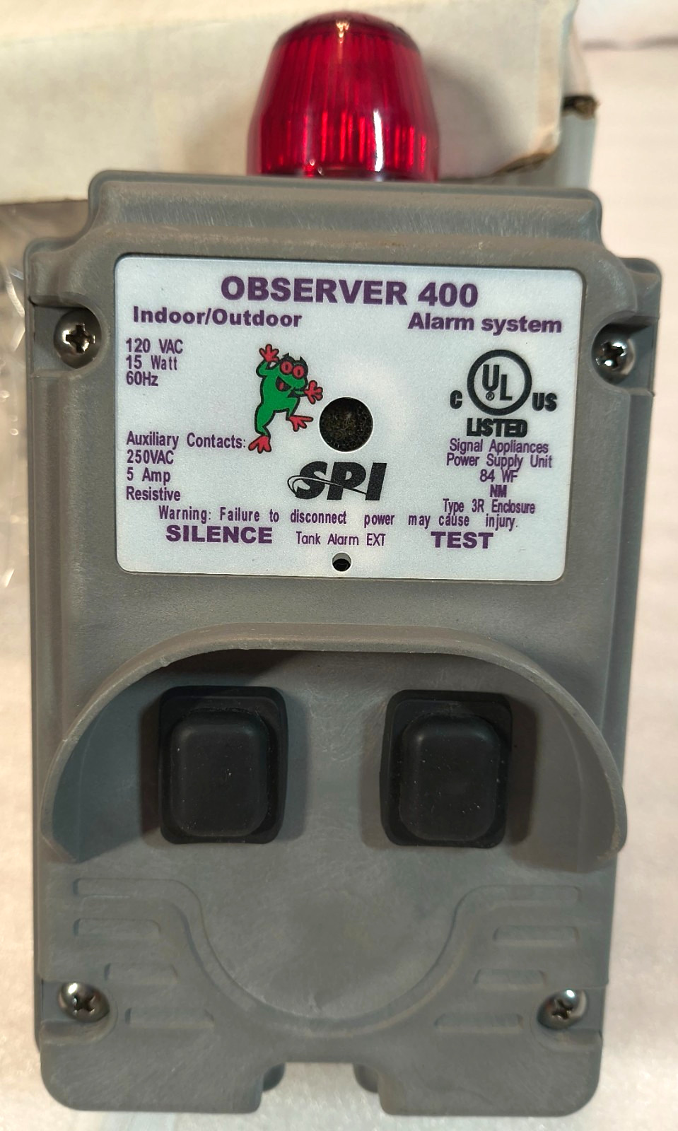 OBSERVER 400 ALARM 120v Indoor/Outdoor SPI Septic Products Inc NEMA 3R ENCLOSURE