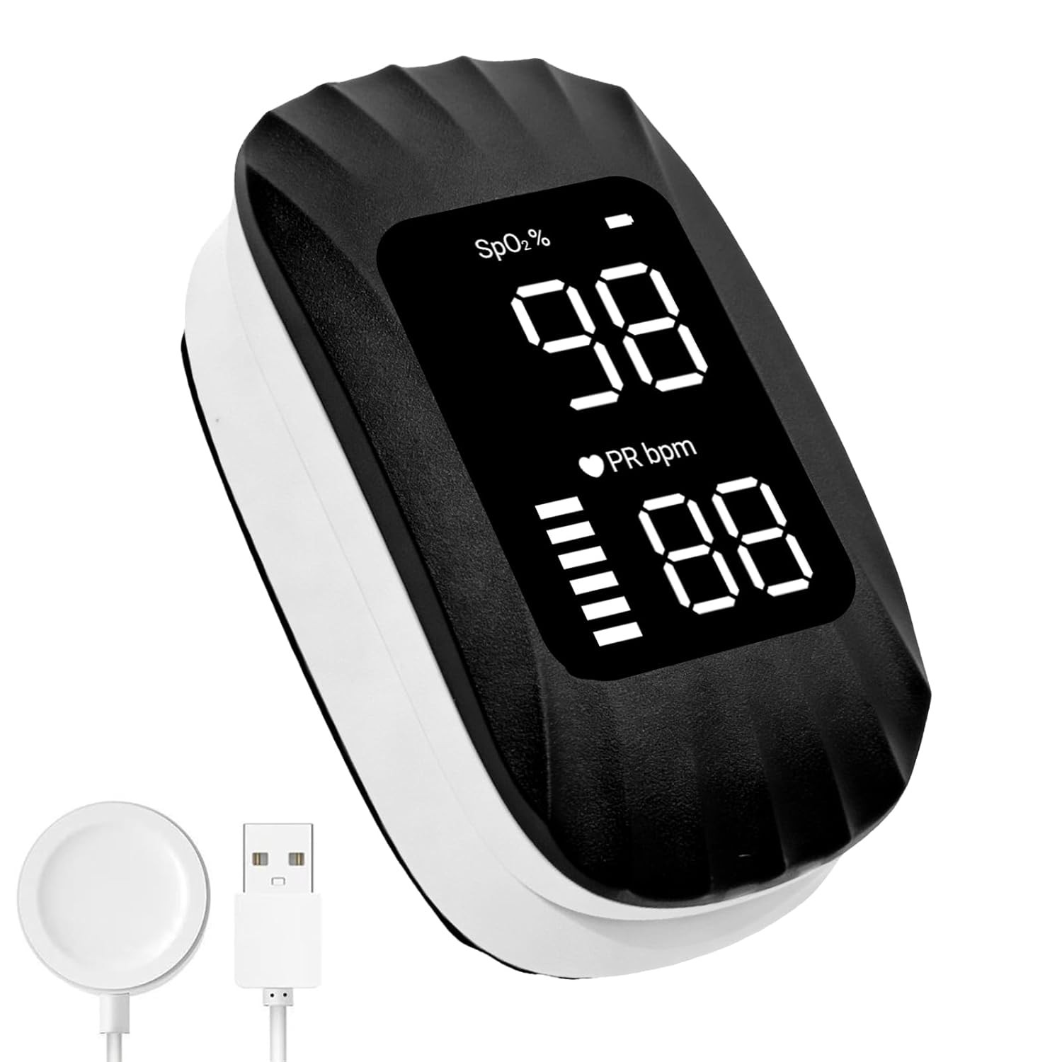 Wireless Fingertip Pulse Oximeter Checking Oxygen Saturation Monitor Portable