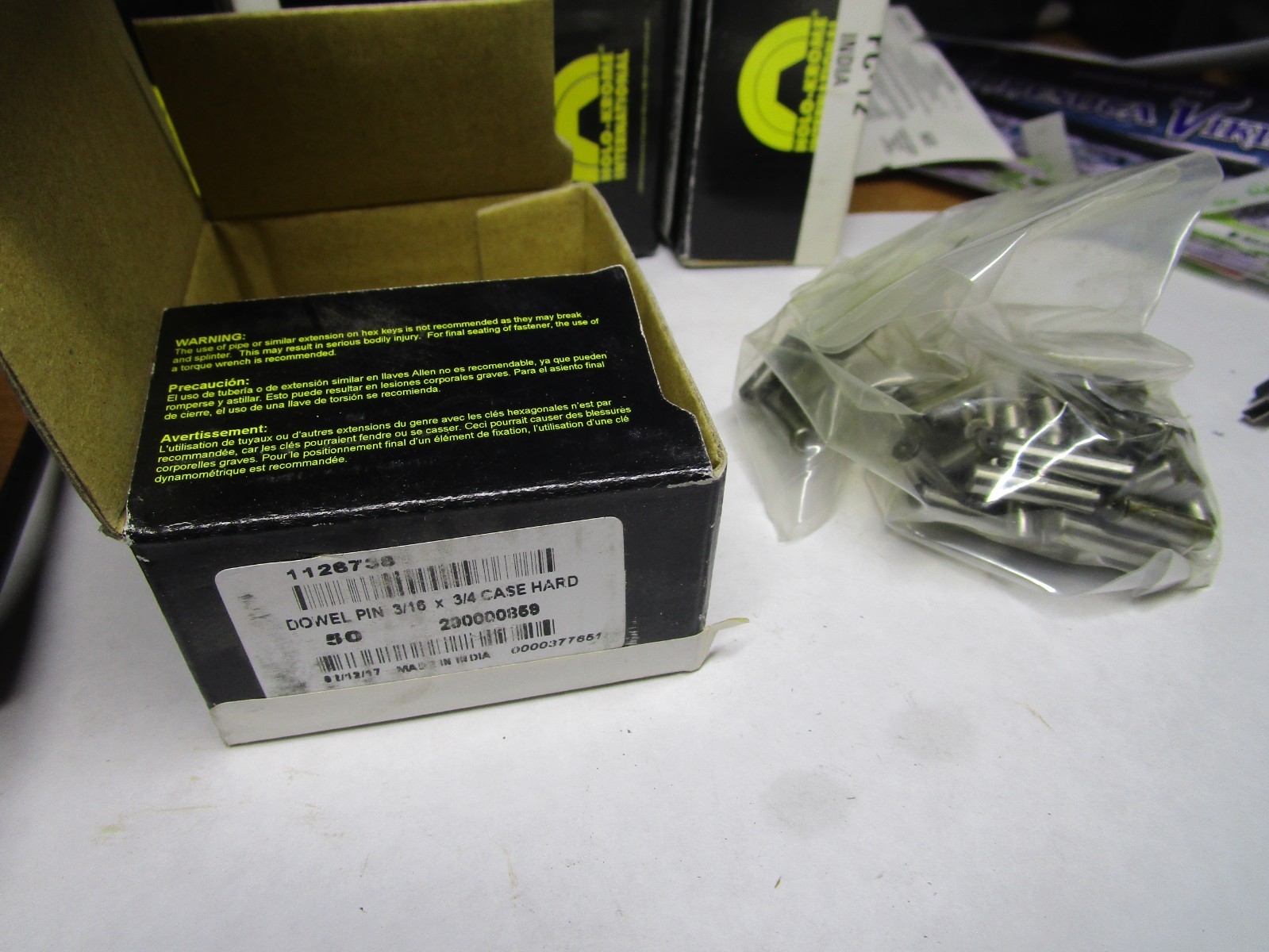 3/16" x 3/4" Bright Finish Alloy Steel Standard Dowel Pin QTY 50