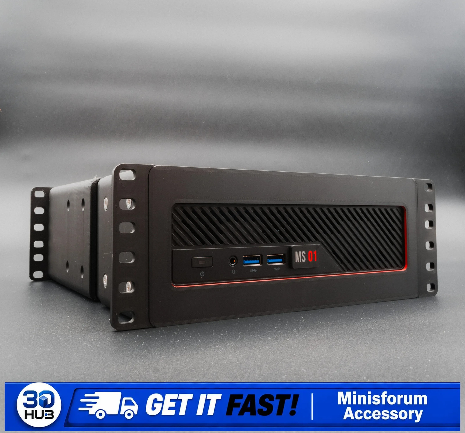 Minisforum MS-01 MS-A2 2U Rack Enclosure Mount - 10"