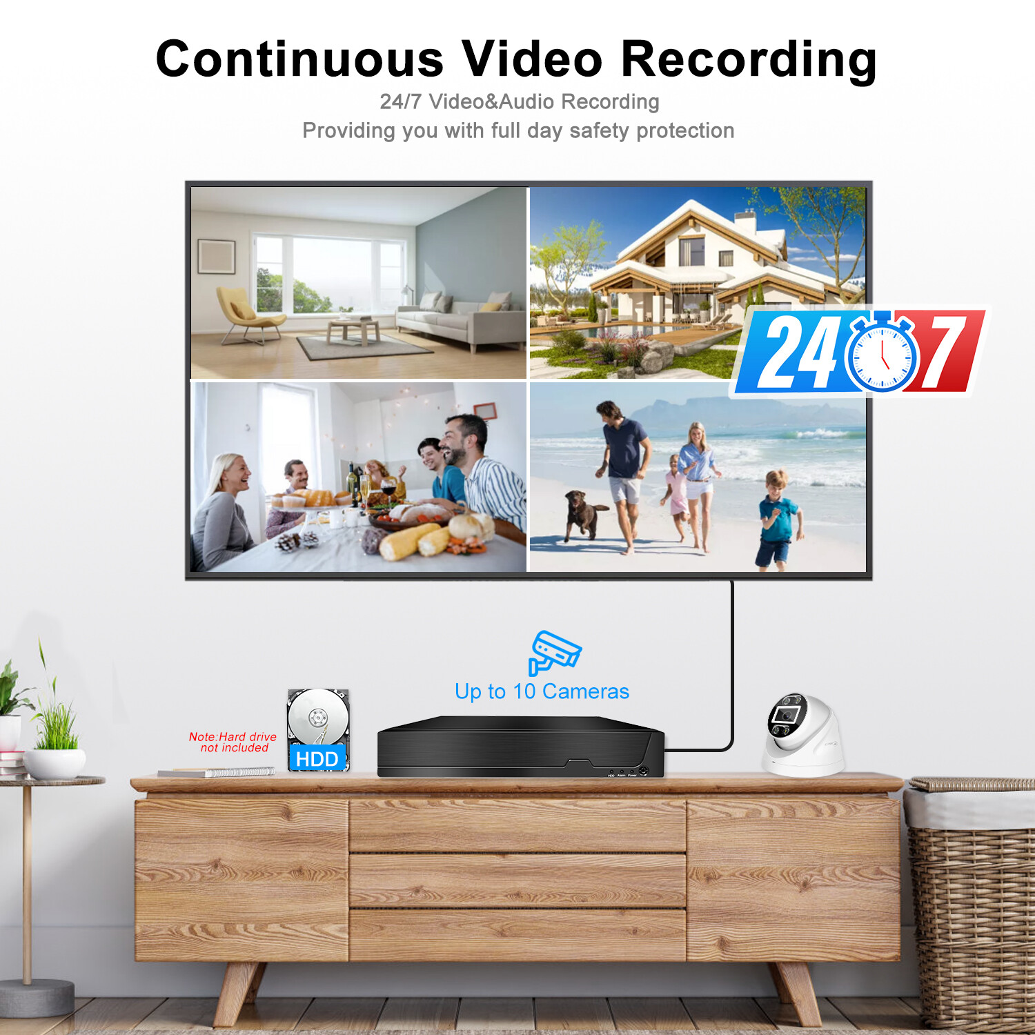 8CH H.265 8MP 4K POE NVR 4PCS 4MP IP Audio ColorVu Dome Security Camera SYSTEM