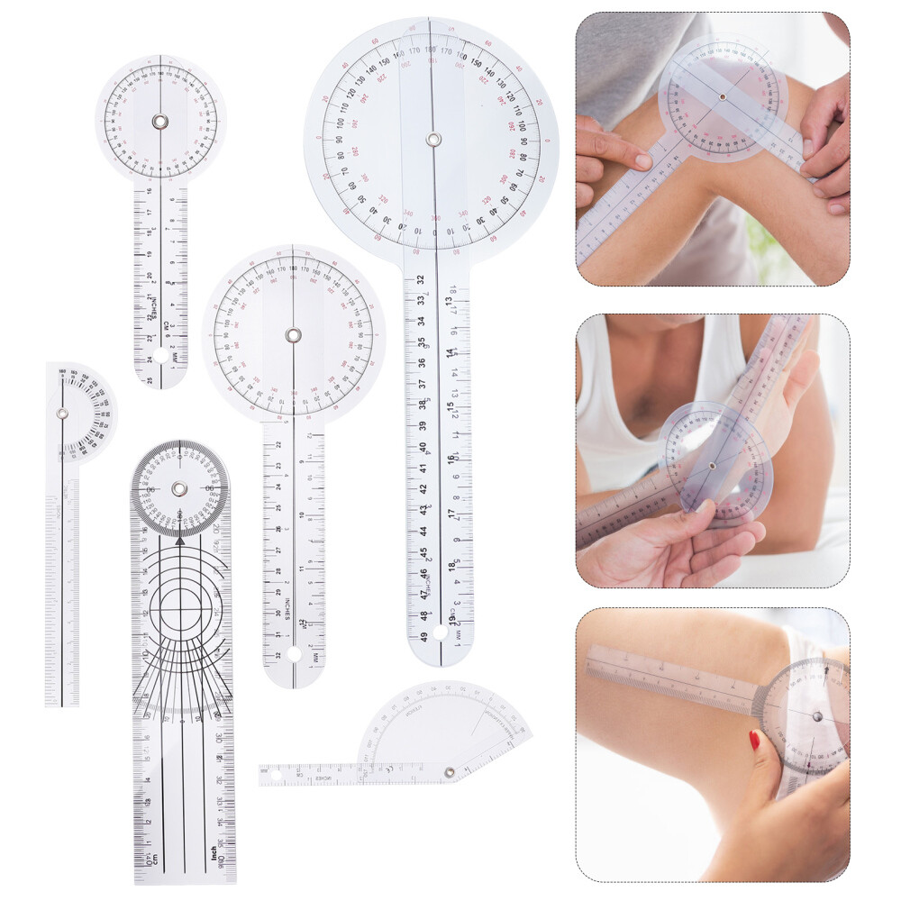6Pcs Medical Goniometer Knee Plastic Rotary Angle Finder Fitness