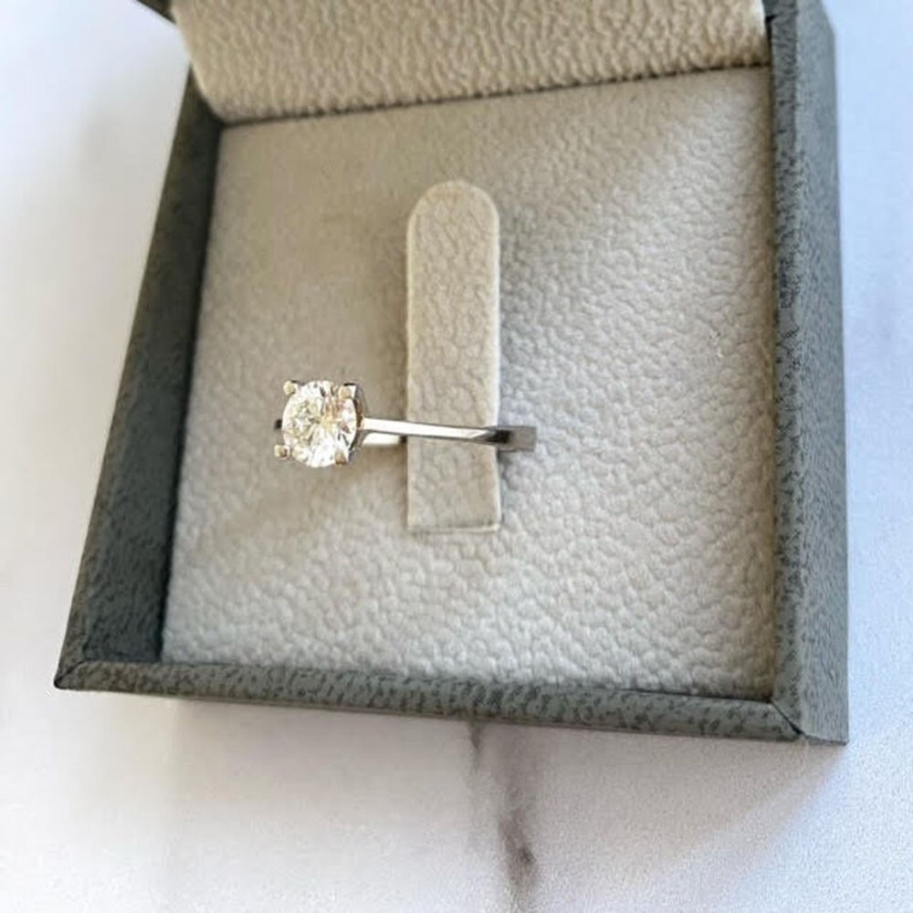 14K White Gold Womens Engagement Ring Semi Mount Round Cut Setting Size 5 6