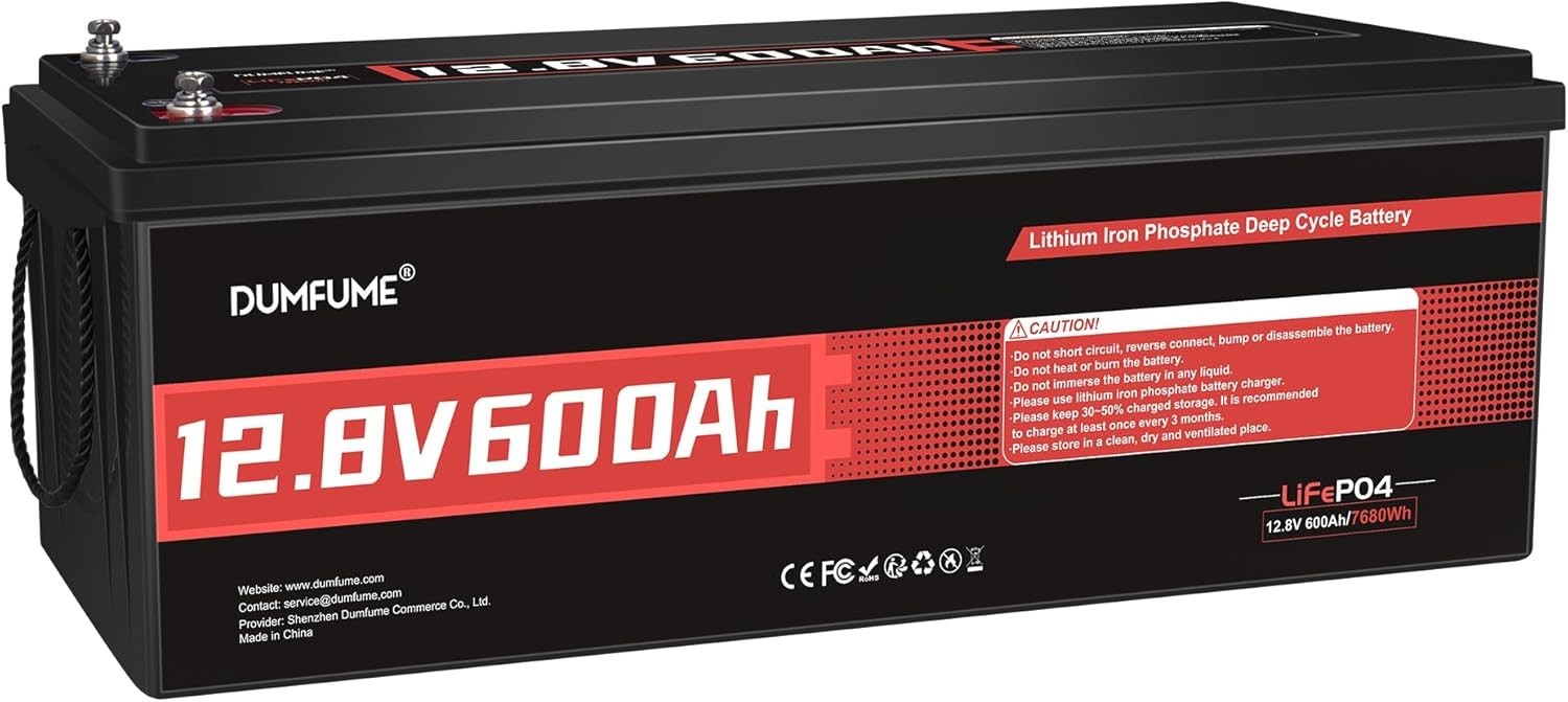 12V 600Ah LiFePO4 Lithium Battery Deep Cycles 200ABMS For Solar Home Off-grid