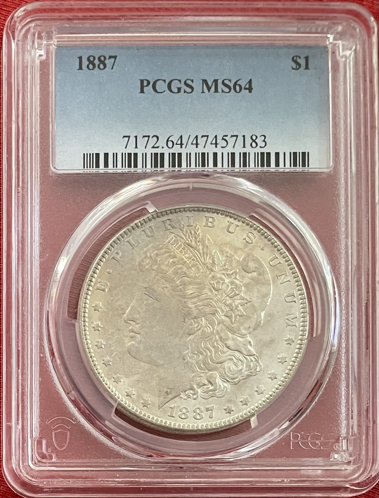 1887 Morgan Silver Dollar PCGS Certified MS64 Philadelphia (AdRoxCoins)