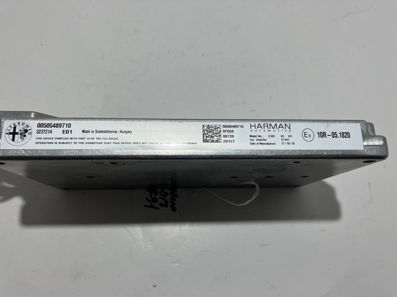 17 - 19 Alfa Romeo Giulia HARMAN AUDIO SOUND AMPLIFIER 00505489710FOR PARTS