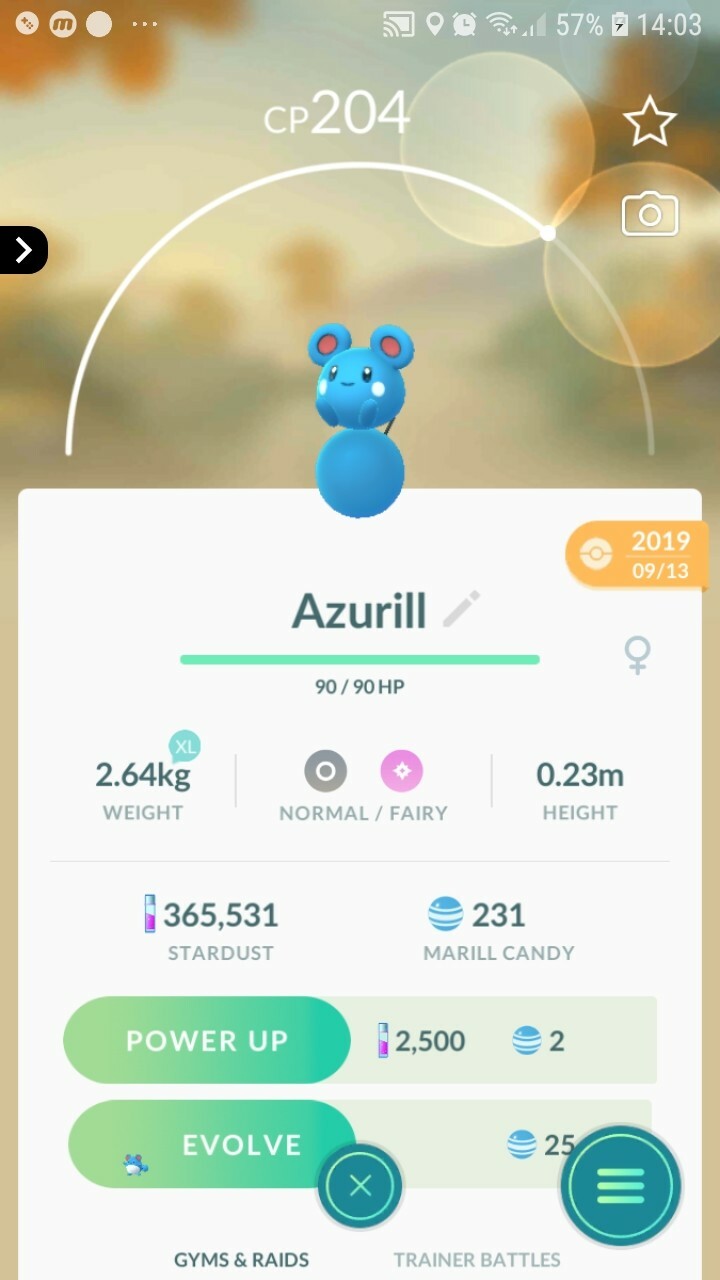 Azurill Pokemon Tr@de Go