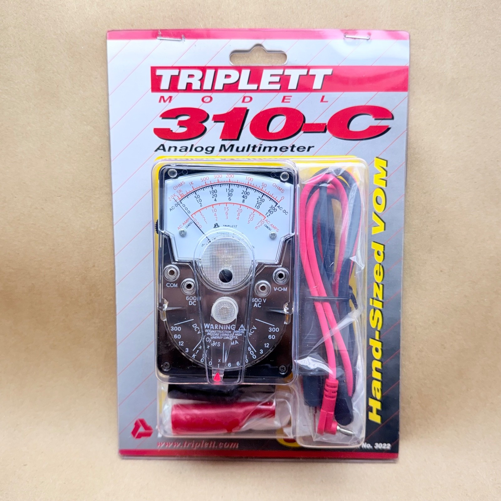 Triplett Model 310-C Portable Compact Analog Multimeter: 18 Ranges, AC/DC