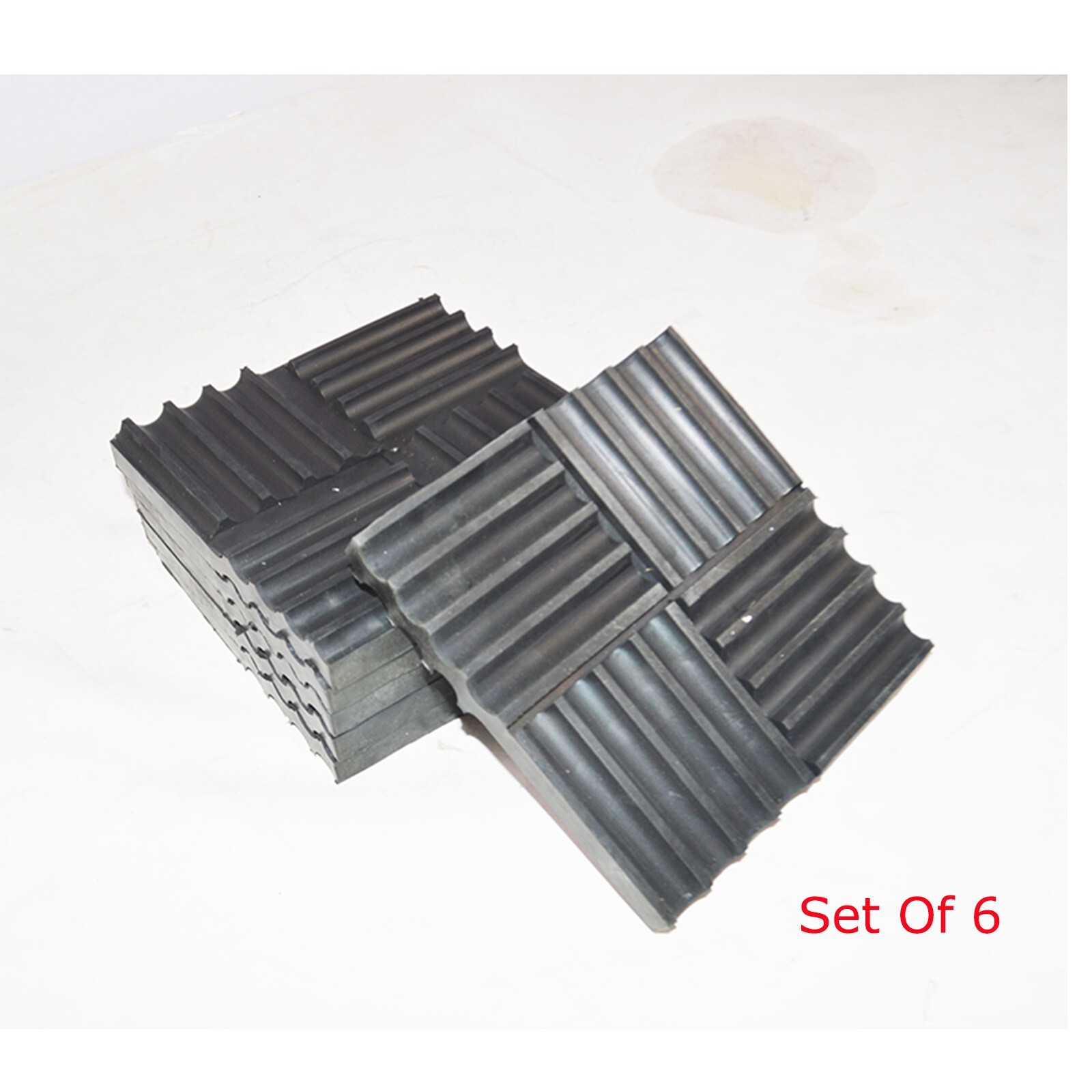 Solid Rubber Auto Lift Block Pad Set Of 6 Rubber Shock Absorber Pad 6.6''x6.6''