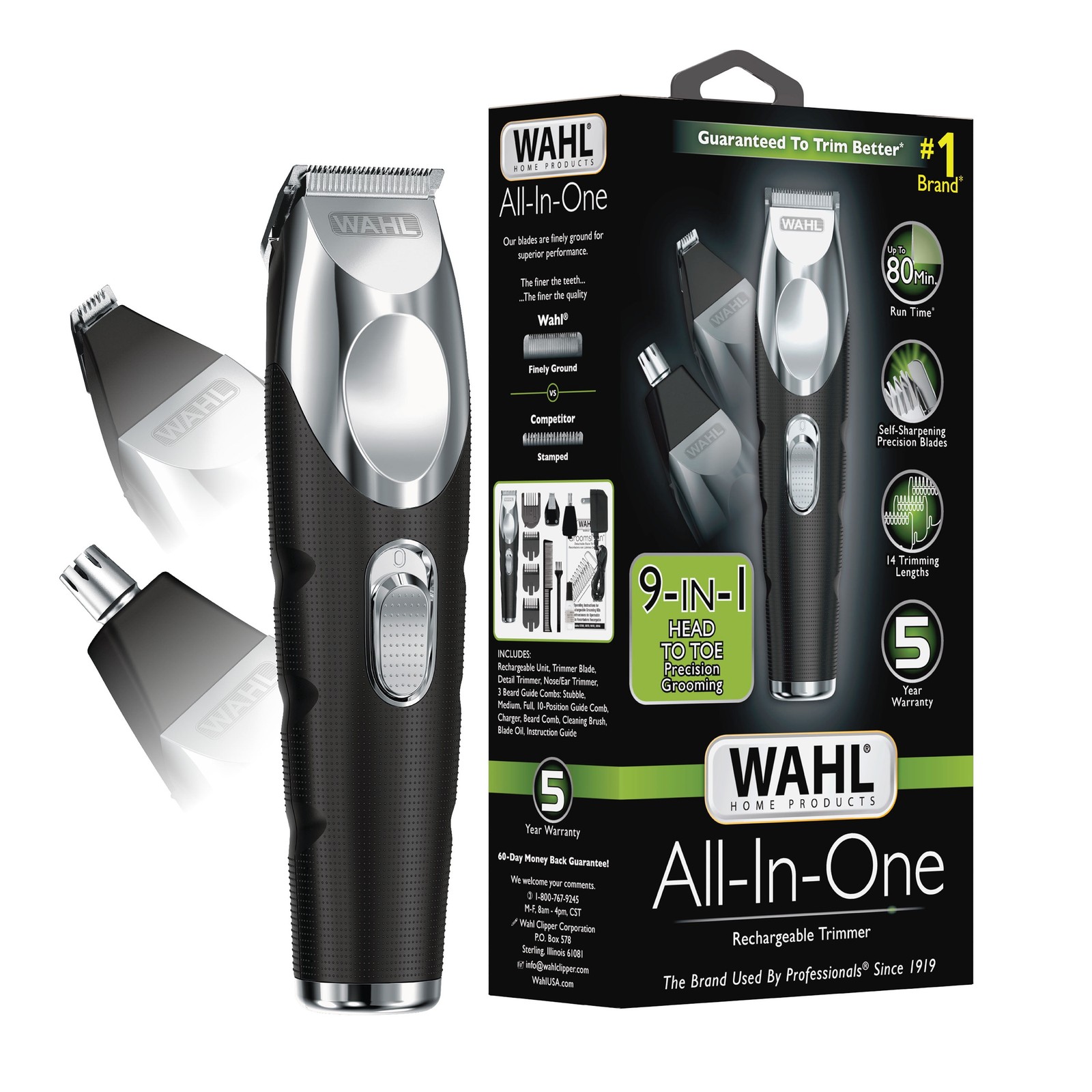 All-in-One Head-to-Toe Beard and Body Grooming Kit for Men, Lithium Trimmer