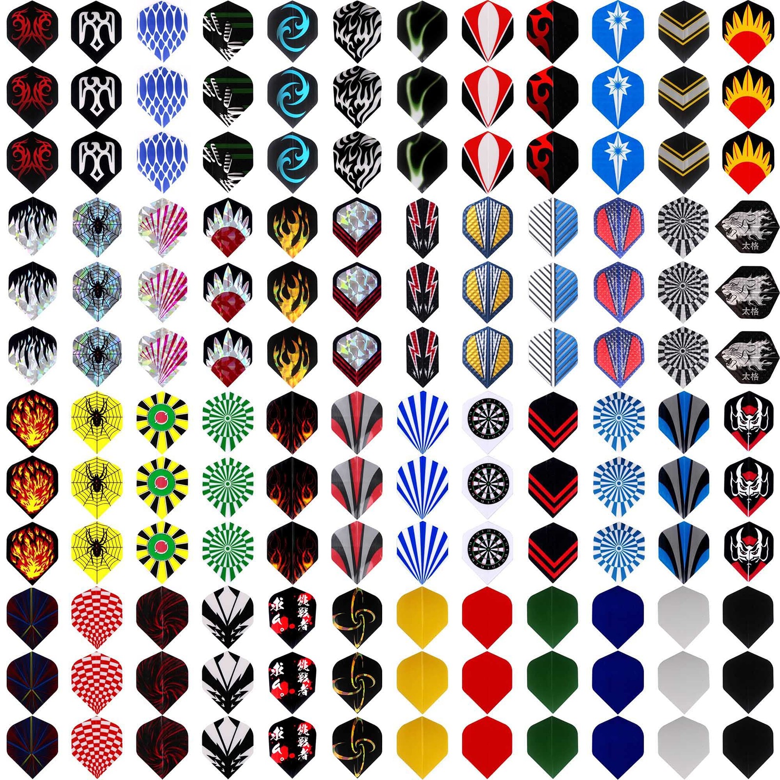 MaxMau Dart Flights,144 pcs Standard Shape Professional Flight Feather Replaceme