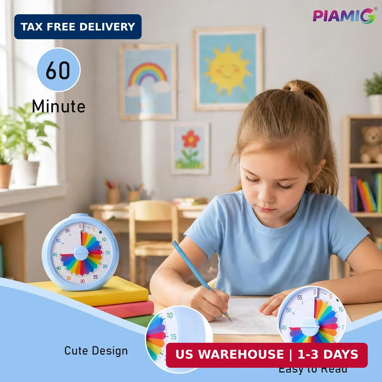 Visual Timer, 60-Minute Countdown Timer for Kids and Adults with Adjustable Volu