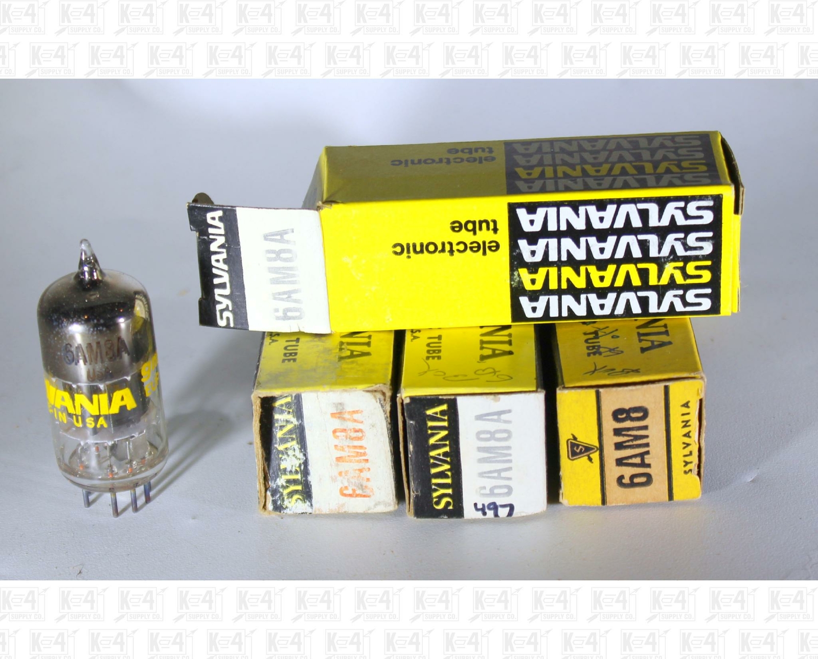 Sylvania 6AM8A 6AM8 Vacuum Tubes Made In USA NOS Lot Of 4 +Box