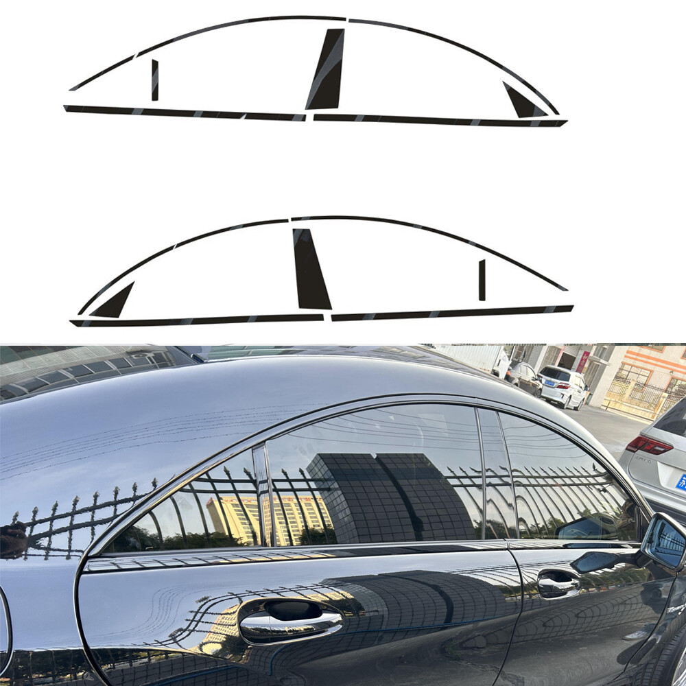 Matte/Glossy Black Chrome Delete Window Trims For Mercedes Benz CLS W218 2012-17
