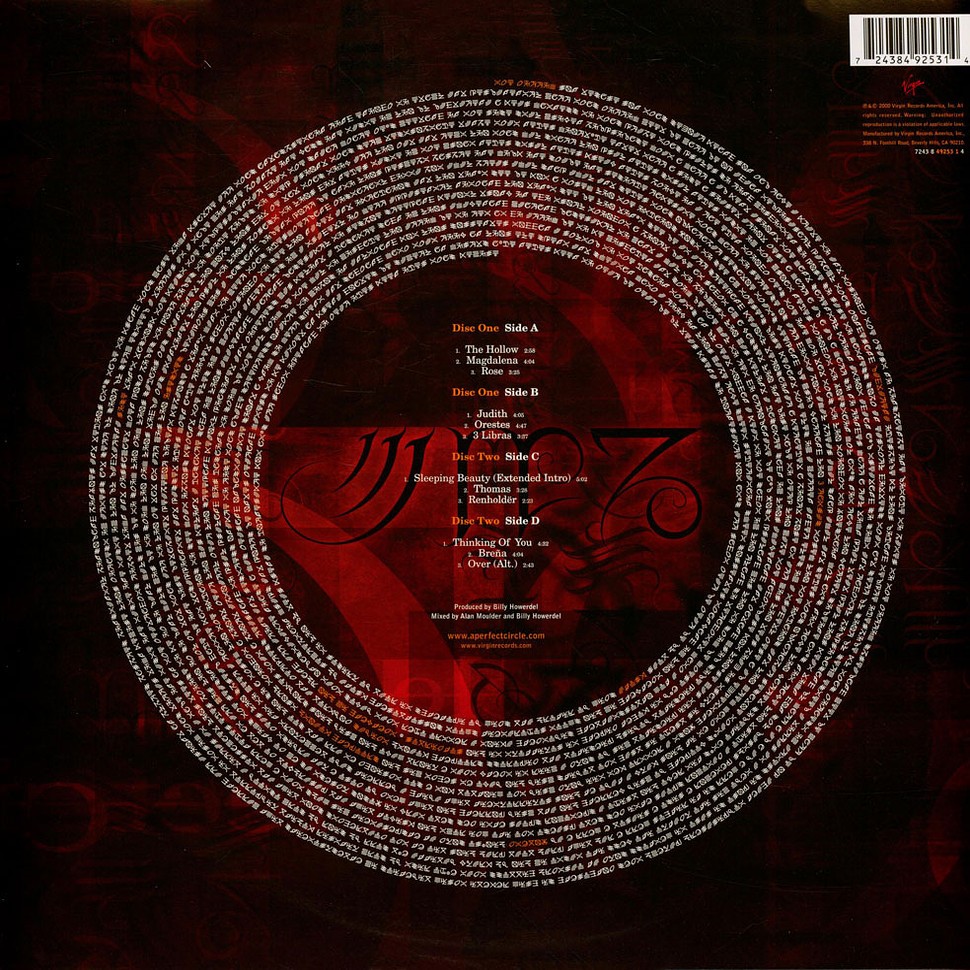 A Perfect Circle - Mer De Noms (Vinyl 2LP - 2000 - EU - Reissue)