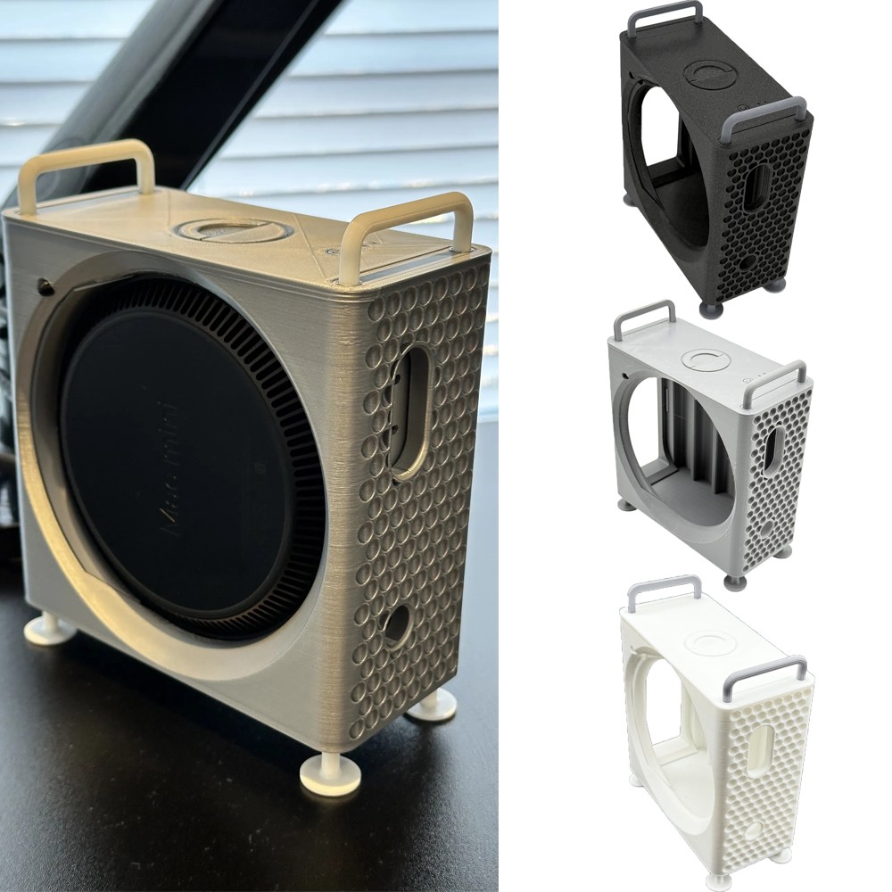 Chassis for Mac Mini M4/M4 Pro 2024 3D Printed Vertical Computer Case - Grey