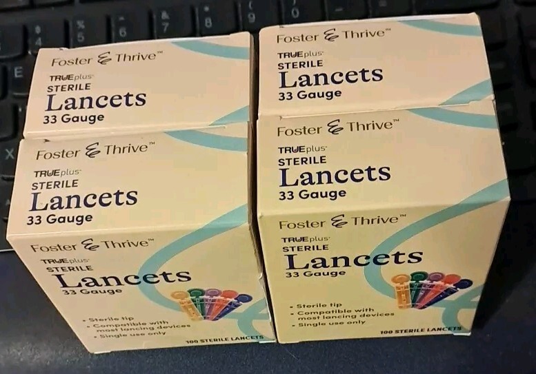 Foster &Thrive True Plus  Lancets 33 Gauges 4Pc × 100. New Sealed