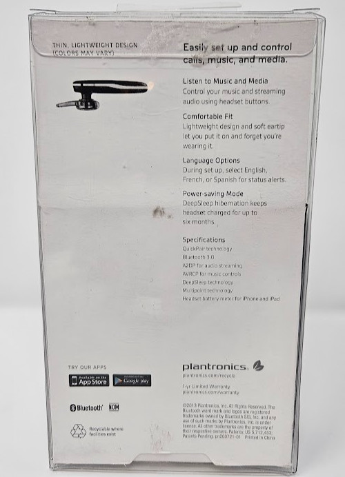 Plantronics M70 Bluetooth Headphone Headset Wireless HD Voice Earpiece Black