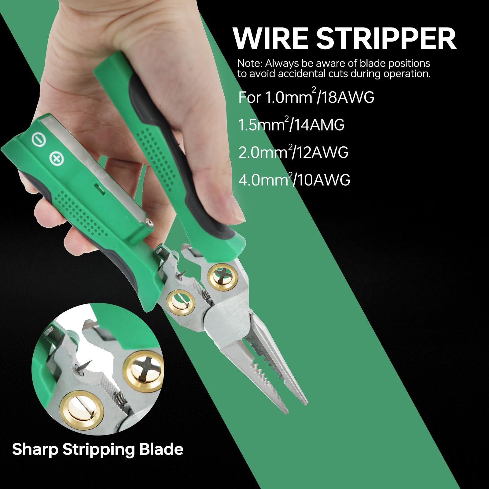 8 In 1 Wire Stripper With Voltage Tester Professional Electrical Repair Green