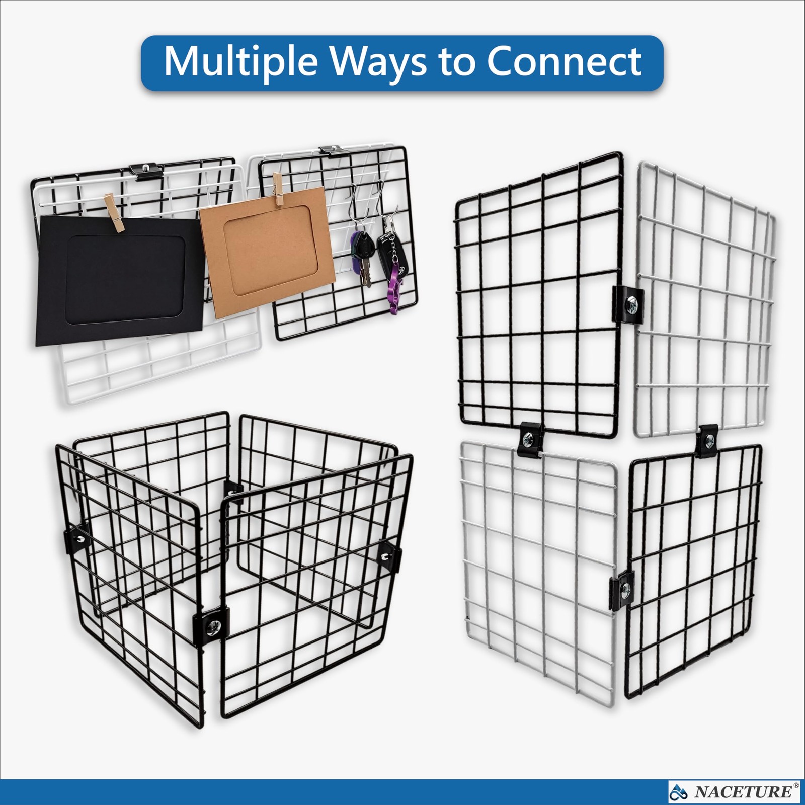 20 Pack Black Gridwall Joining Clips Accessories – Grid Wall Panel Connectors...