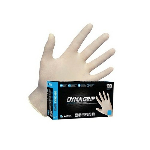 SAS Safety Dyna Grip Powder Free Latex Disposable XL Gloves, 7 Mil, Box of 100