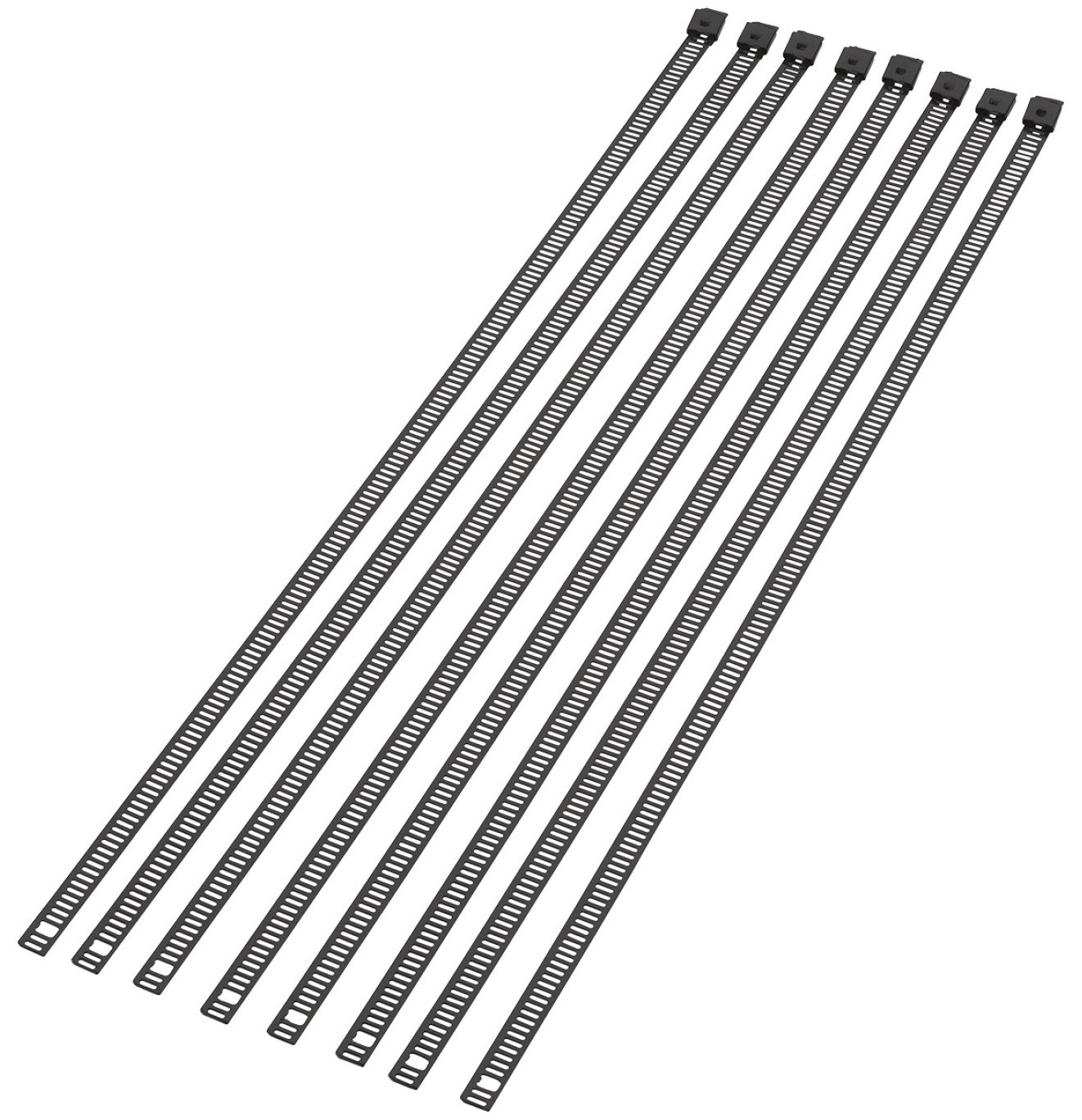 Moose 2120-0645 Stainless Steel 14" Ladder-Style Black Cable Ties 8-Pack