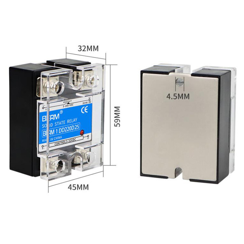 SSR Single Phase Solid State Relay 10A - 100A DC-AC DC-DC 3-32 VDC / 5-200 VDC