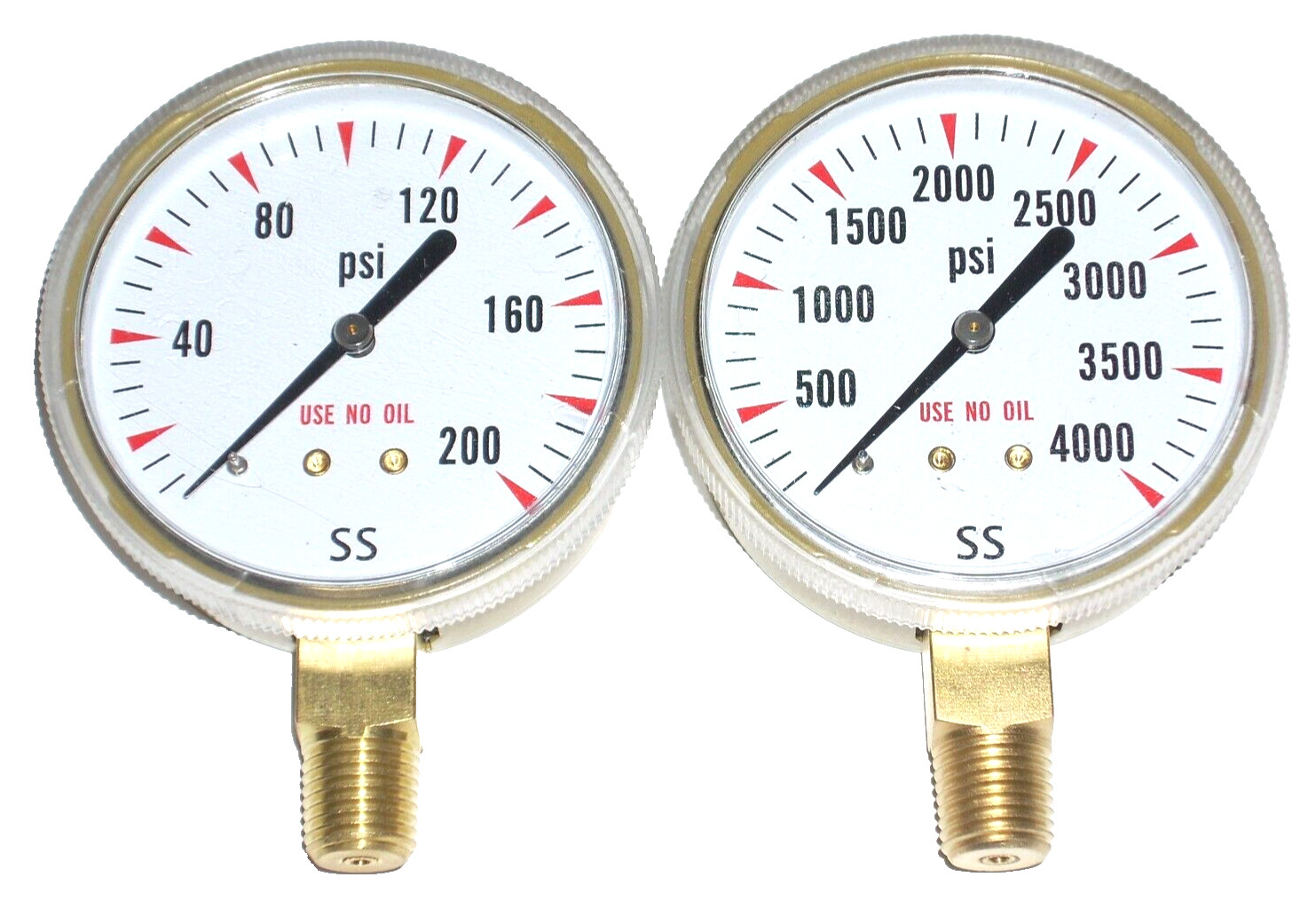 Oxygen Regulator Replacement Gauge Set 2 1/2" Dia 1/4" NPT for Welding & Cutting