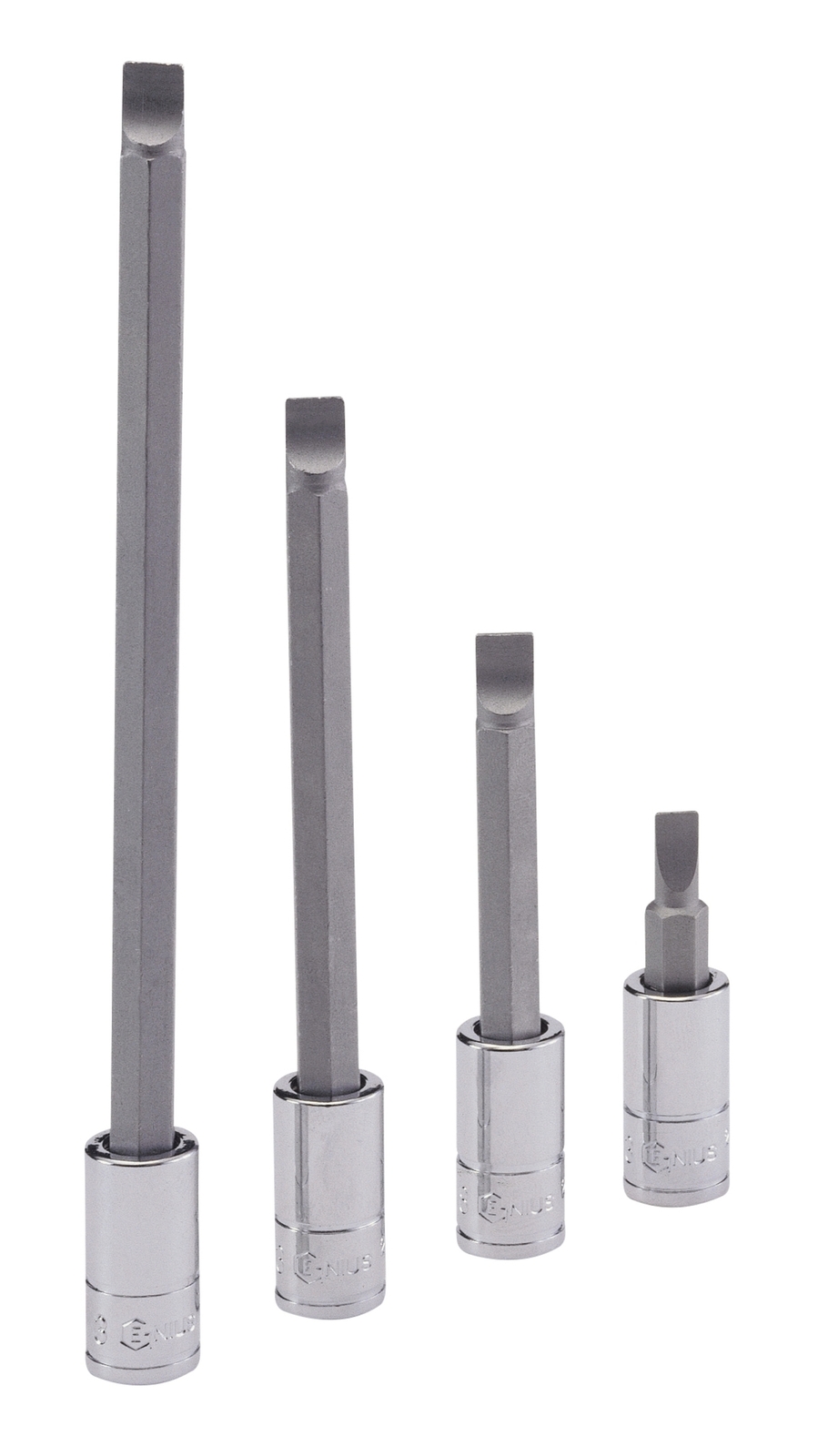 Genius Tools 1/4" Dr. 0.8 x 5.0mm Slotted Bit Socket, 70mmL - 208+1350