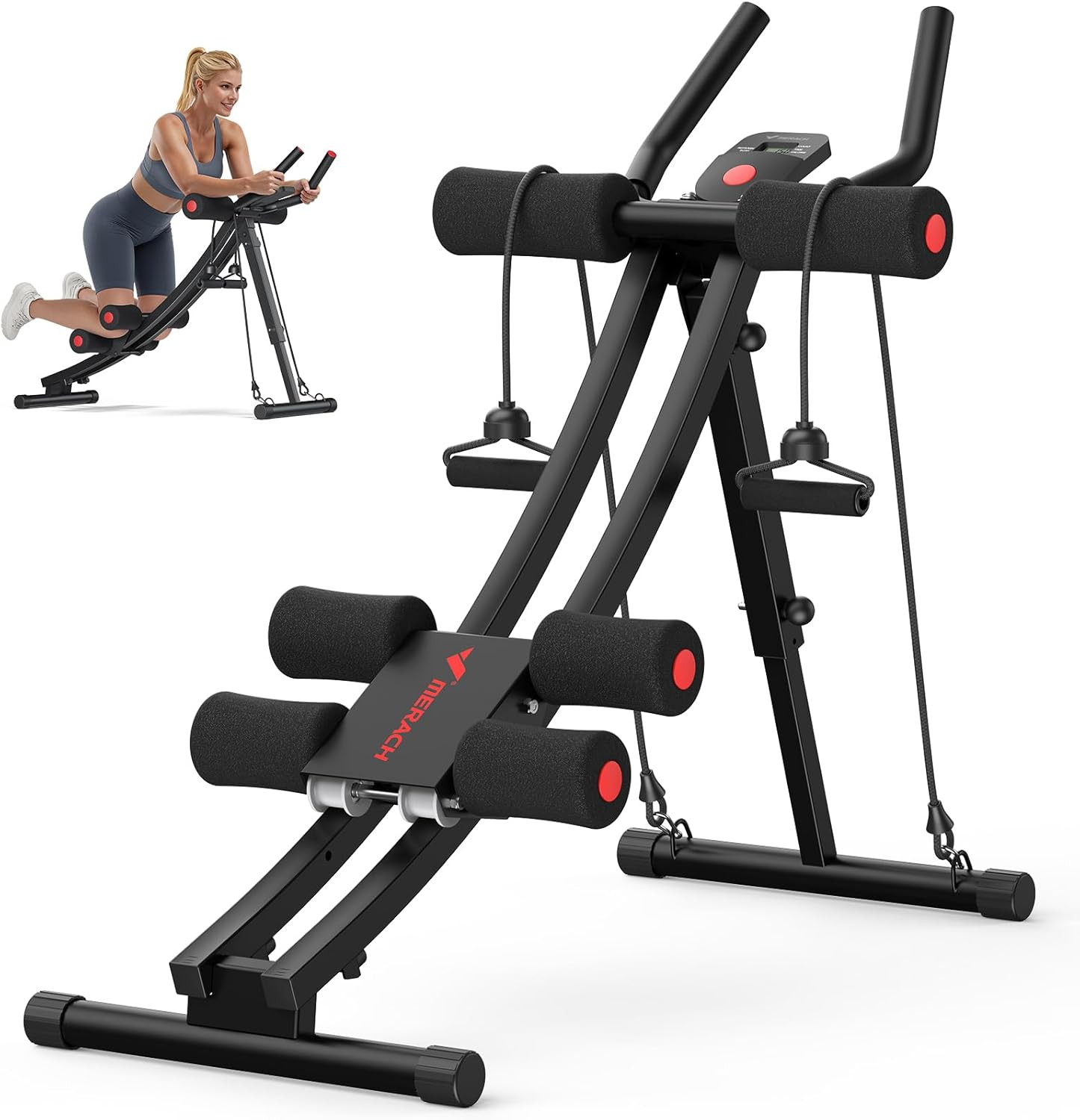 Dual Track Ab Machine, Adjustable Ab Trainer Machine, Ab Workout Equipment for H