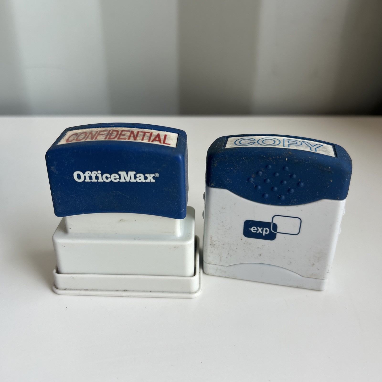 Lot Of 2 Office Max "Confidential" Stamp & -exp “ COPY” Stamp Pre-Inked Flip Lid