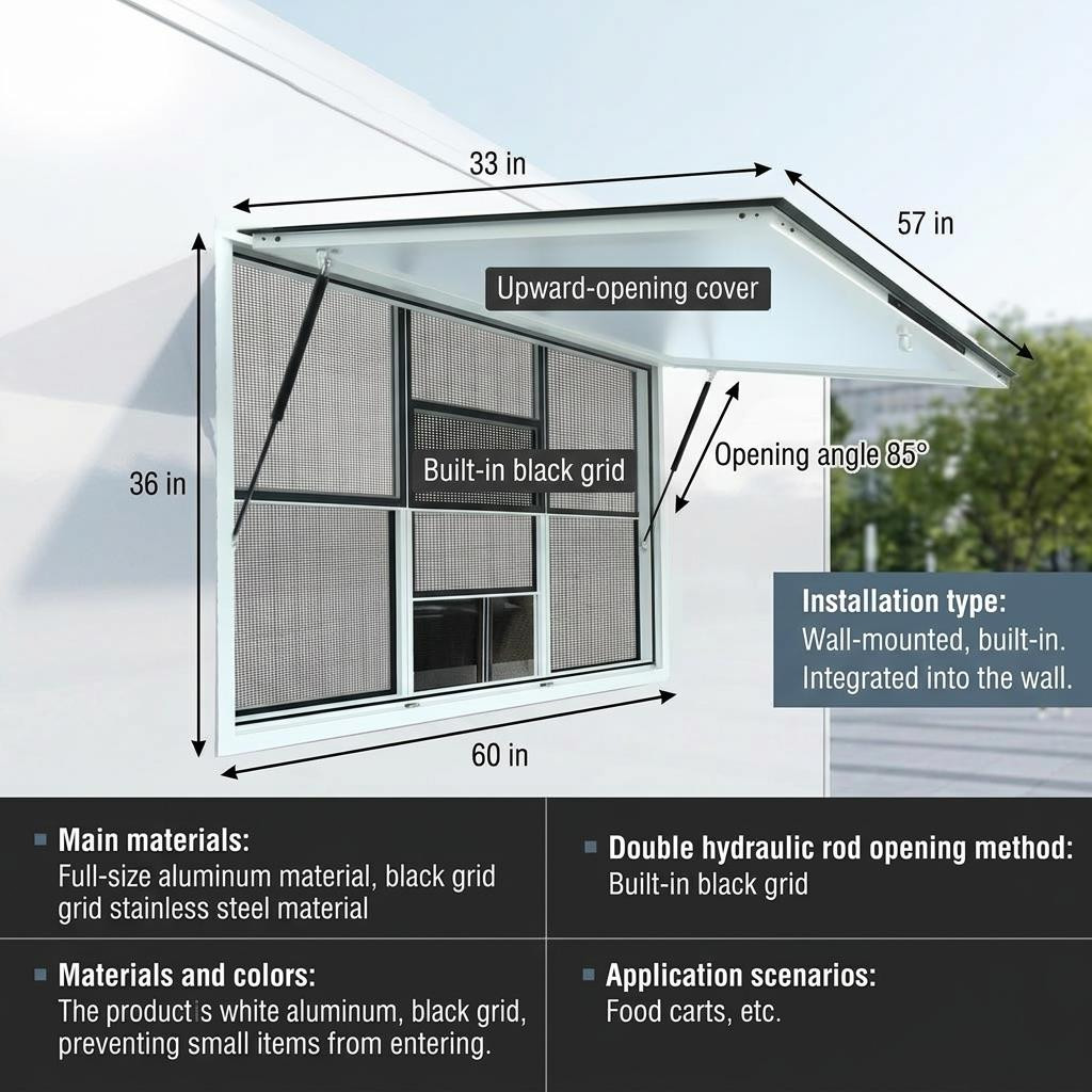 Multi-Functional Vertical Sliding Concession Window