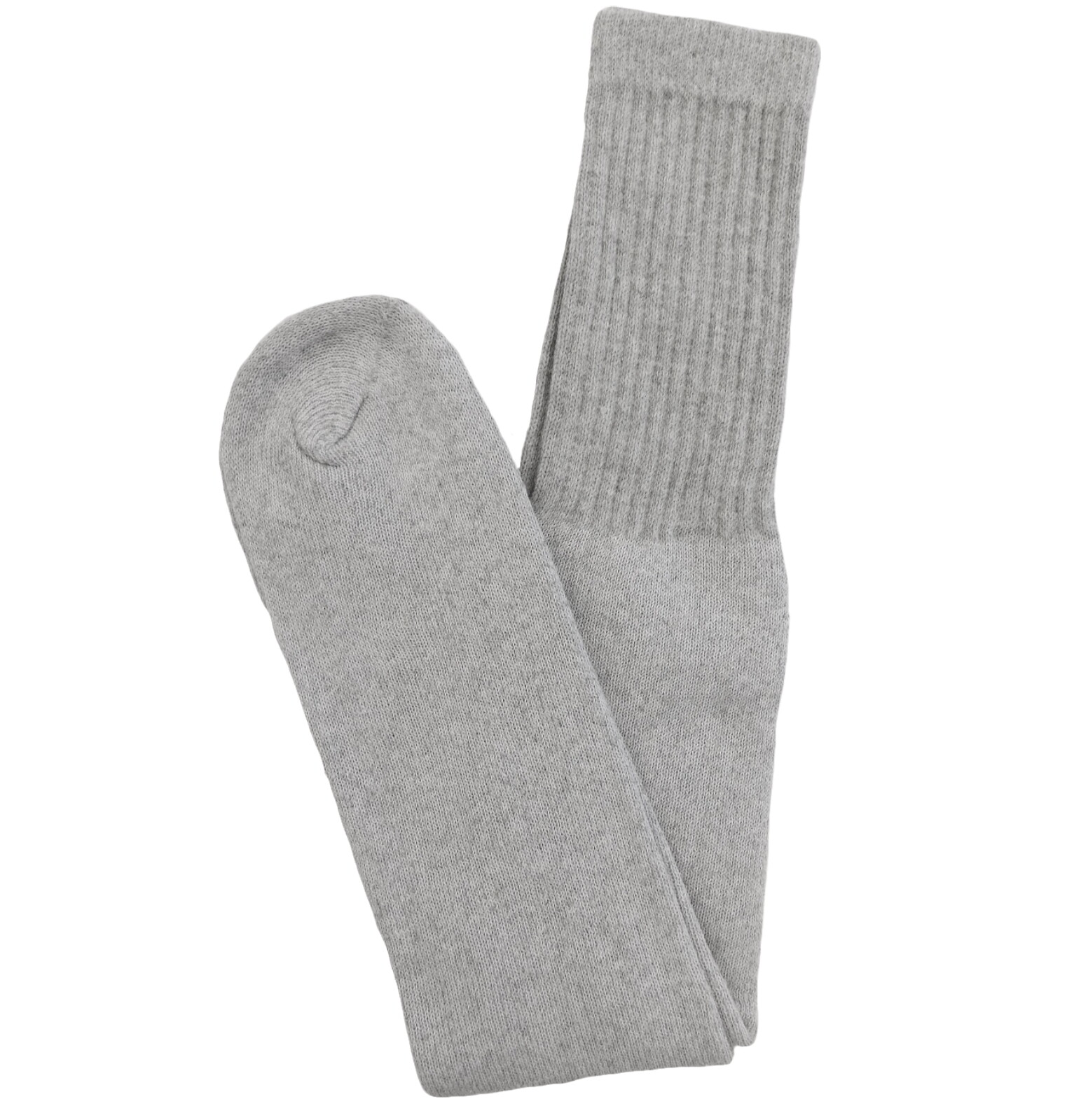 6 PAIRS GRAY TUBE SOCKS COTTON 21 INCHES CREW LONG SPORTS SOCKS 10-15