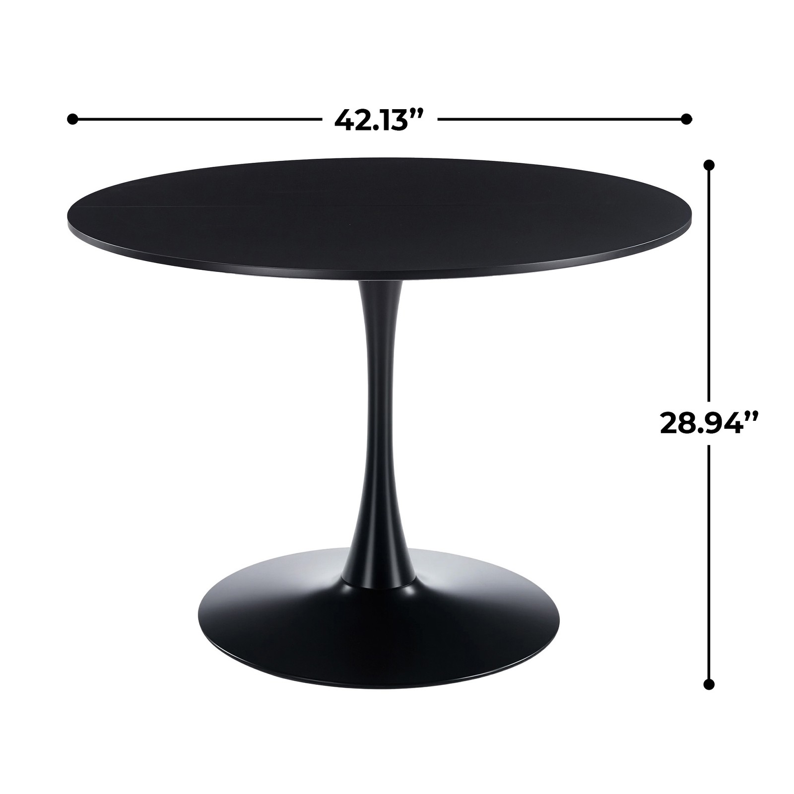 Round Tulip Dining Table 42'' Kitchen Table Pedestal Dining Table w/ MDF Top