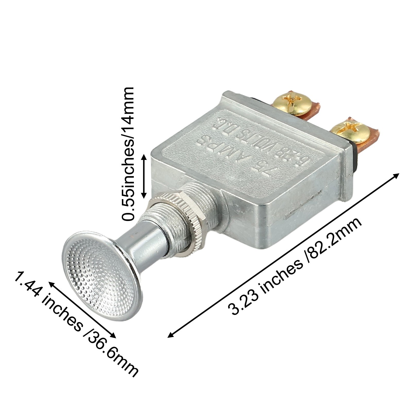 75 Amp Push for pull Switch Chrome Knob On Off For Vehicle Lighting