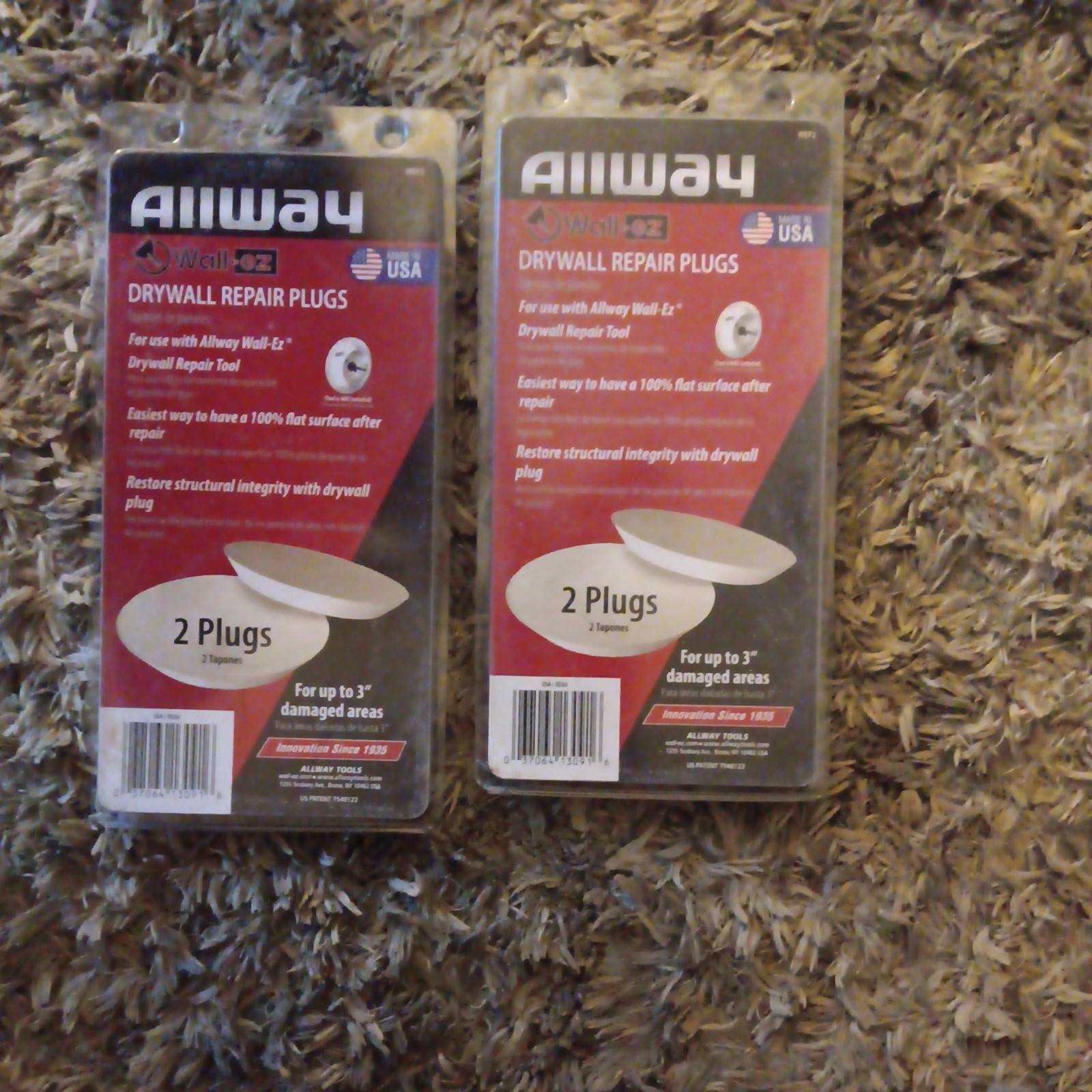 (2) 2-Packs Allway Drywall Repair Plugs White WEP2 New