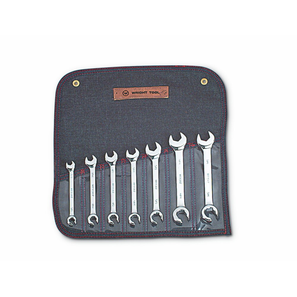 Wright Tool 742 7-Piece Combination Open End & 6 Pt. Flare Nut Wrench Set