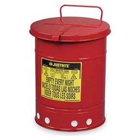 6 Gallon (20L) Oily Waste Can w/ Hand Operated Cover JUS-09110