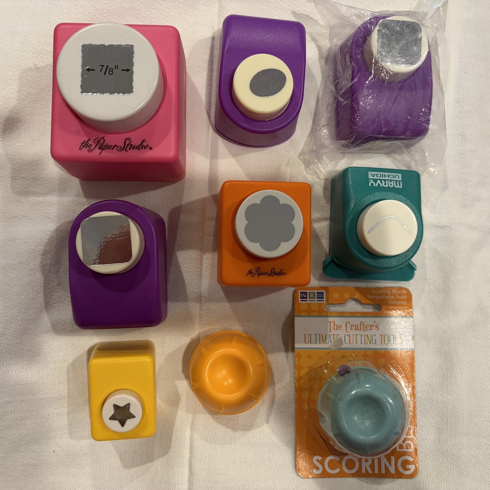 Lot Of 9 Craft Scrapbooking Tools Mixed Shapes Brands Sizes Paper Punchers