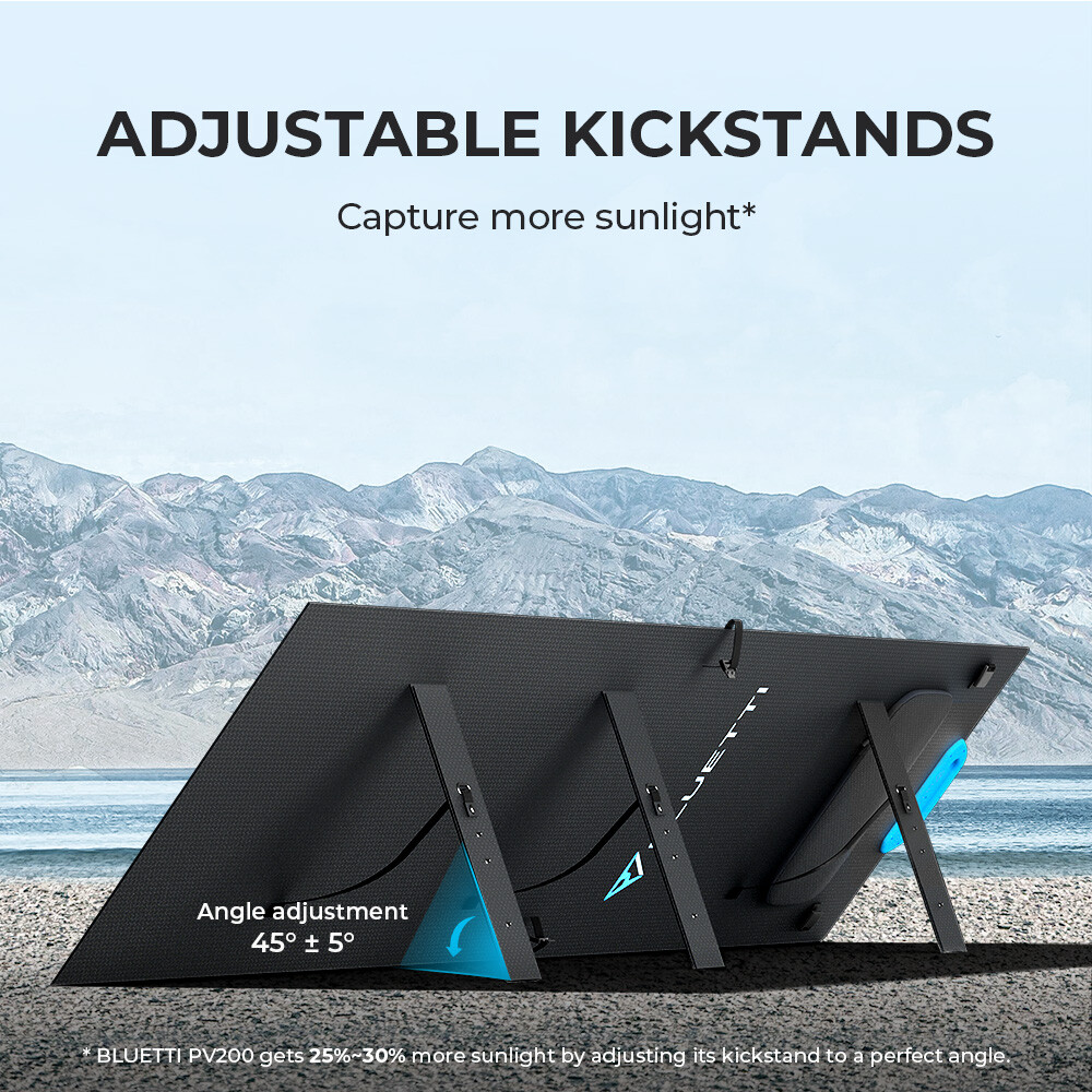 BLUETTI 200W Foldable Solar Panel for Power Station IP67 RatingMonocrystalline