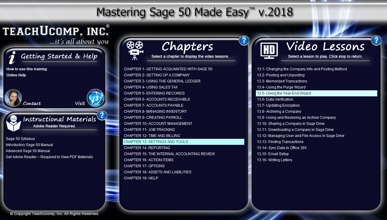 SAGE 50 ACCOUNTING 2018 DELUXE Training Tutorial Course & Quick Reference Guide