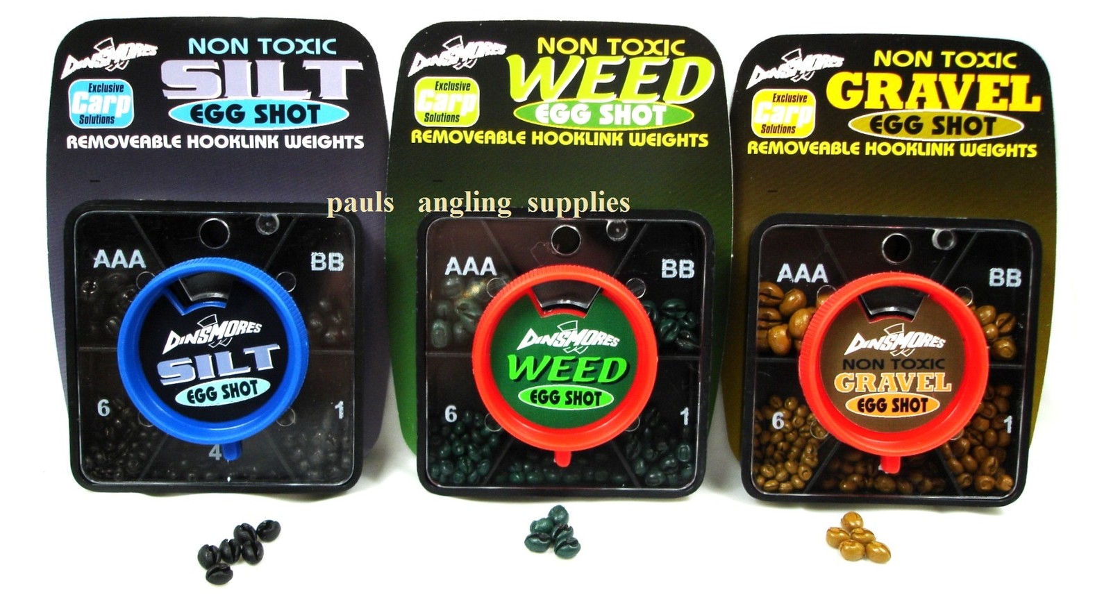 Dinsmores Egg Shot  Gravel , Weed , Silt   Coloured  Non Toxic Fishing Shot