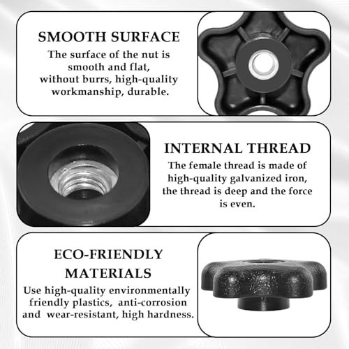 4 Pieces 5/16"-18 Female Thread 5 Star Knobs Nylon Clamping Knob Jig Knobs
