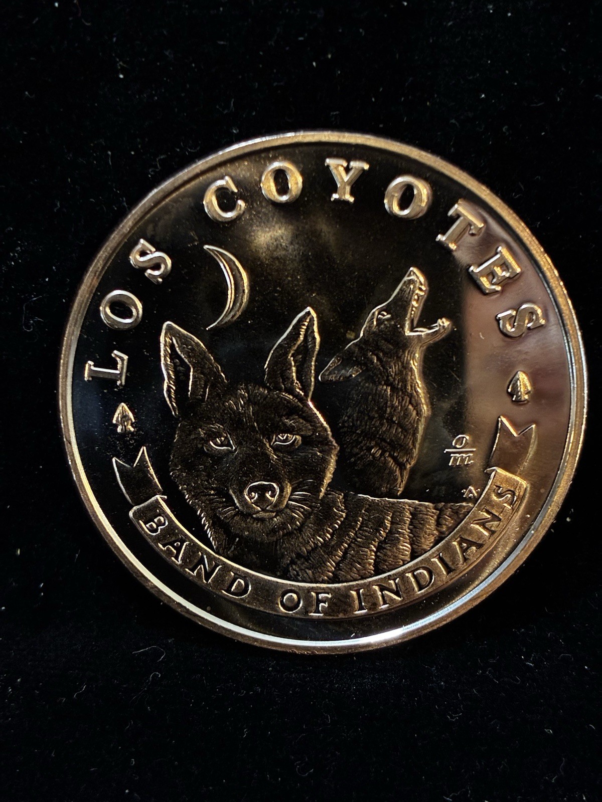 1 Oz .999 FineCopper Round Los Coyotes Band of Indians Native American BU Bobcat