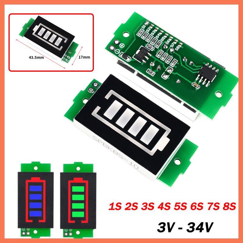 1S 2S 3S 4S 5S 6S 7S 8S Lithium Battery Capacity Indicator Charge Tester Module