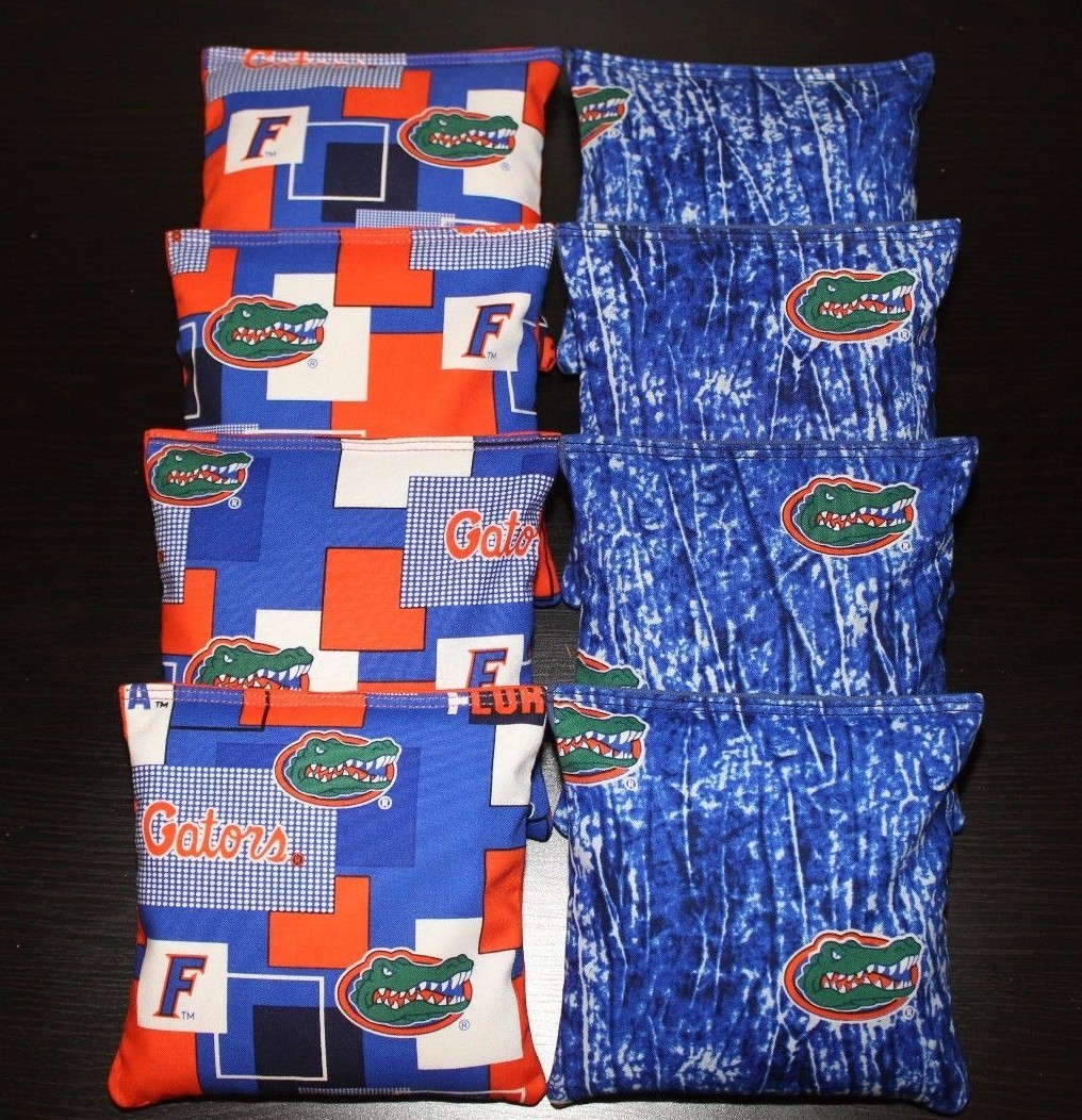 ALL WEATHER University of Florida Gators Cornhole Bean Bags 8 Resin Filled Bags