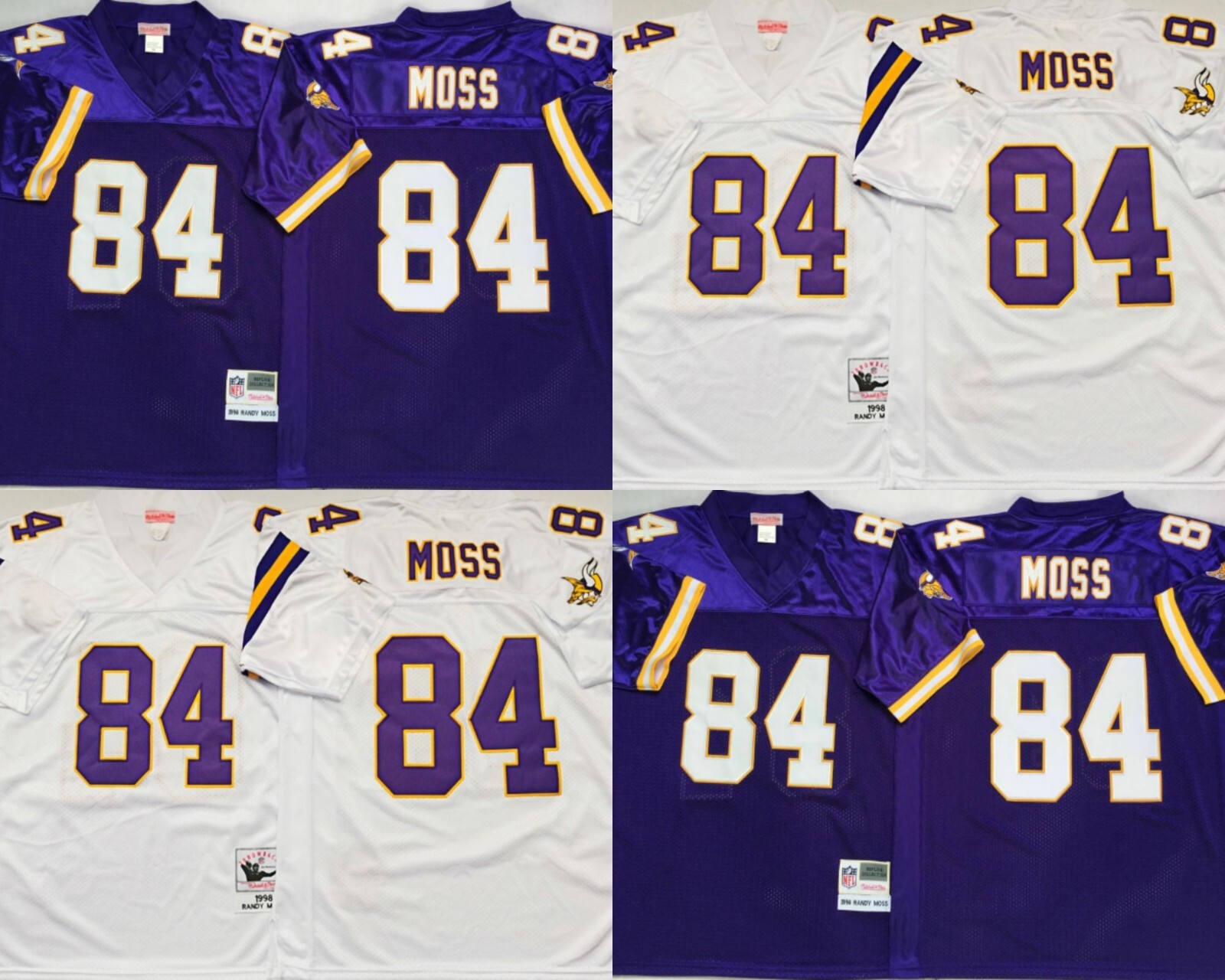 Men's Minnesota Vikings 84 Top Stitched Vintage Throwback US Big & Tall Size