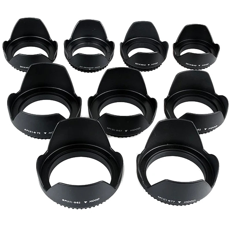 49mm 52mm 55mm 58mm 62mm 67mm 72mm 77mm Screwed Flower Petal LENS HOOD for canon