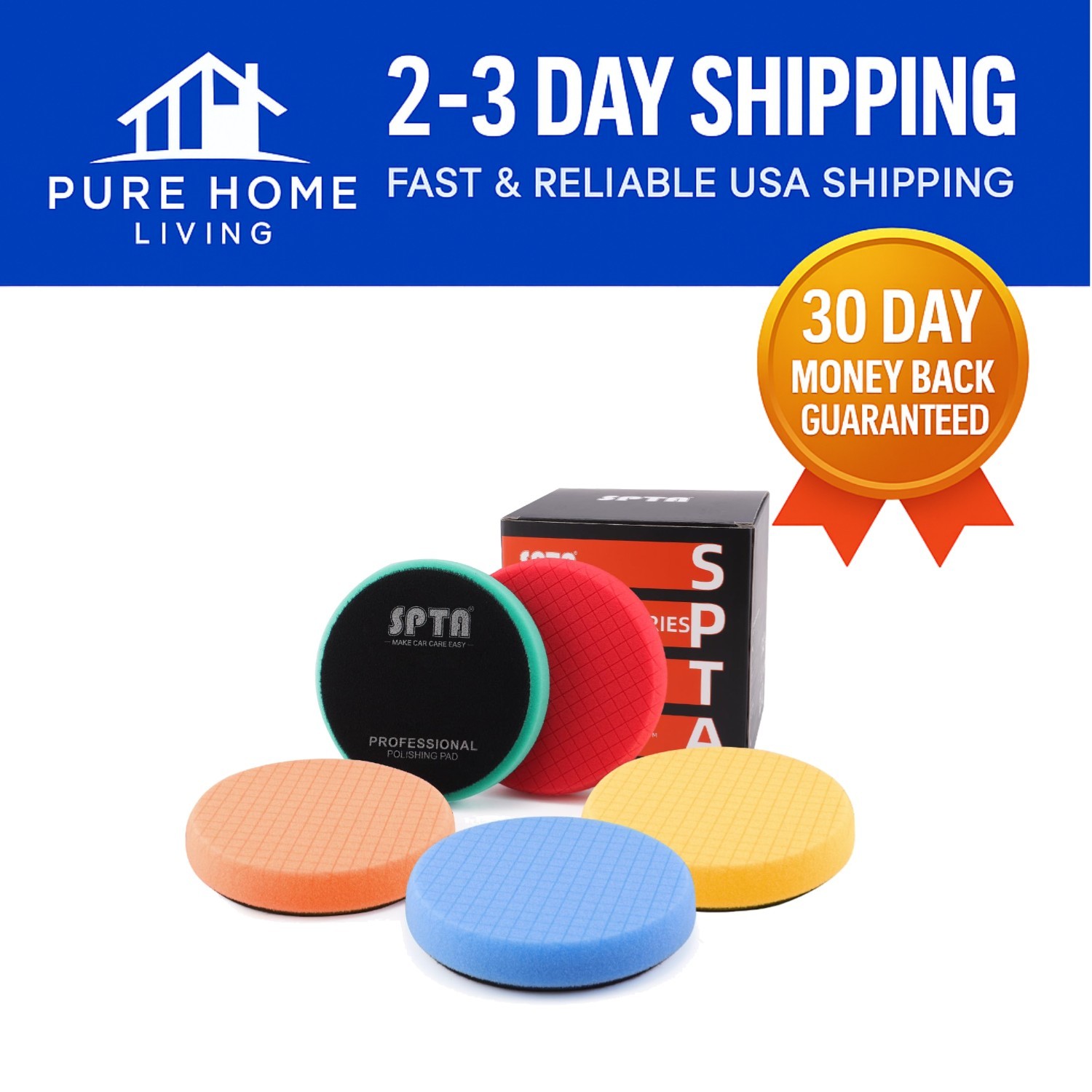 5-Inch Polishing Sponge Pads Set for Auto Detailing & Scratch Removal