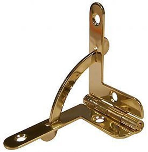 Pair of Small Quadrant Hinge 1-5/16" - Solid Brass - Gold Plated